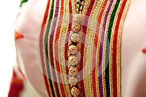 Details of a pink Moroccan caftan photo